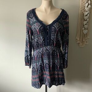 Roxy Boho Front Button Dress NWT Size